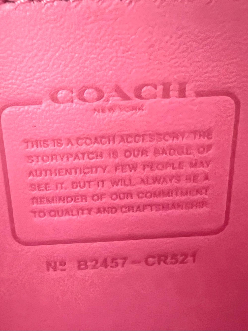 Coach Bandit Pink Glovetanned Leather Monochromatic Small Crossbody Bag CR521 - Picture 10 of 10